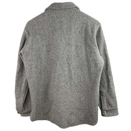 Woolrich Men's Gray Wool Long Sleeve Collar Pockets Button Up Shirt Jacket Top S