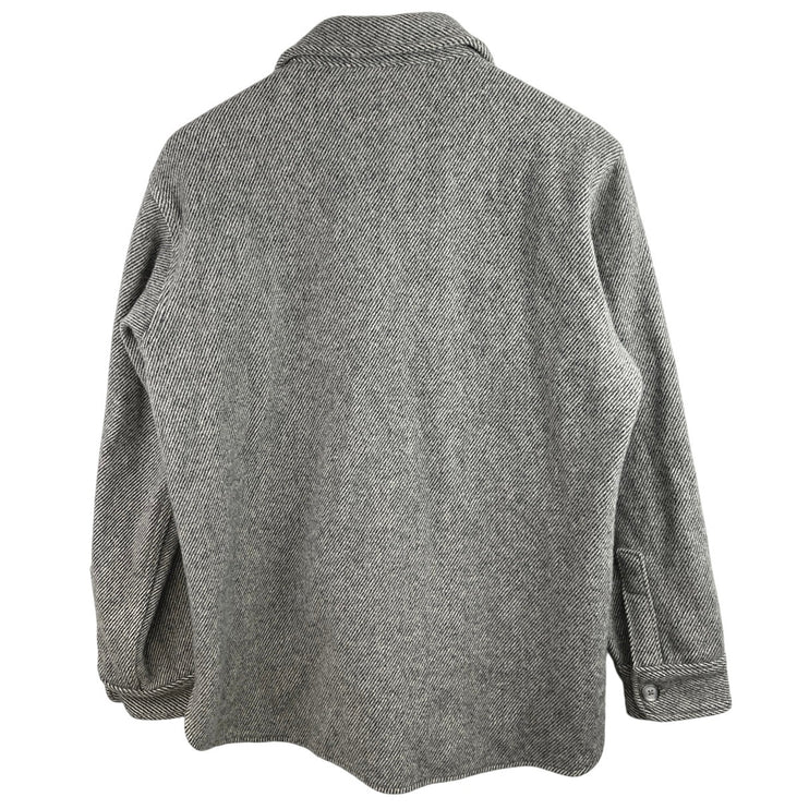 Woolrich Men's Gray Wool Long Sleeve Collar Pockets Button Up Shirt Jacket Top S