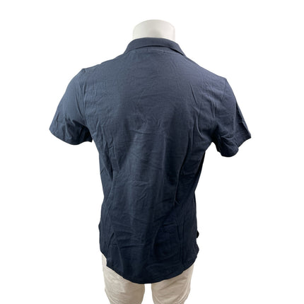 ATM Men's Blue Collared Short Sleeve Dri-Fit Classic Jersey Golf Polo Shirt Sz M