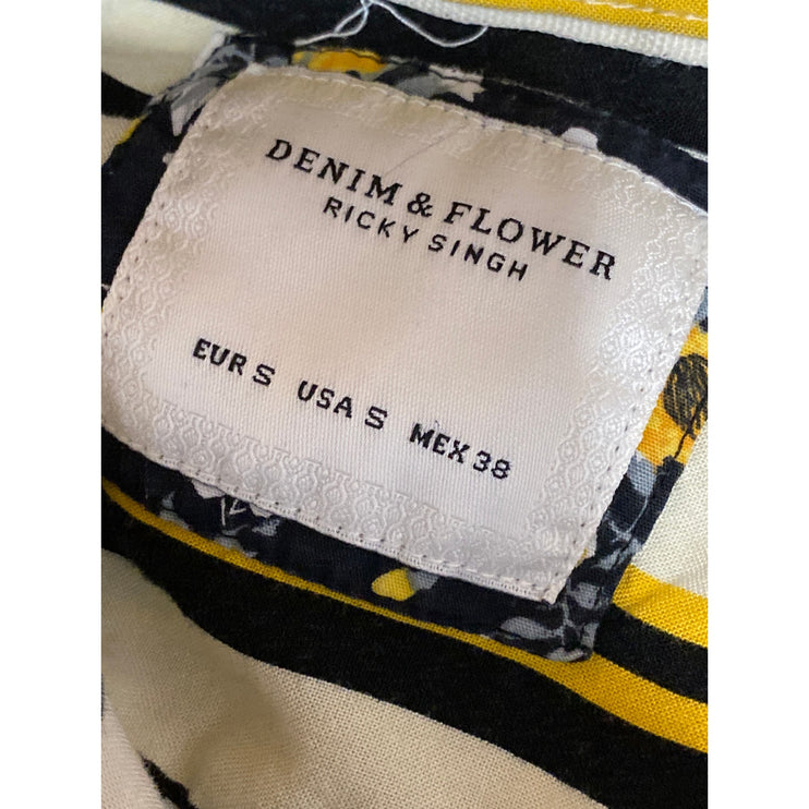 Denim & Flower Ricky Singh Men Multicolor Striped Short Sleeve Button Up Shirt S