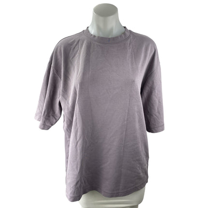 Uniqlo Airism Womens Purple Gray Short Sleeve Crew Neck Basic Tee T-Shirt Top L