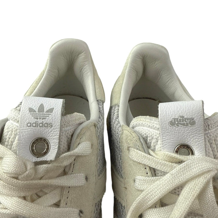 Adidas Gazelle Men's White Blue Suede Lace Up Low Top Sneakers Shoes Size 7.5