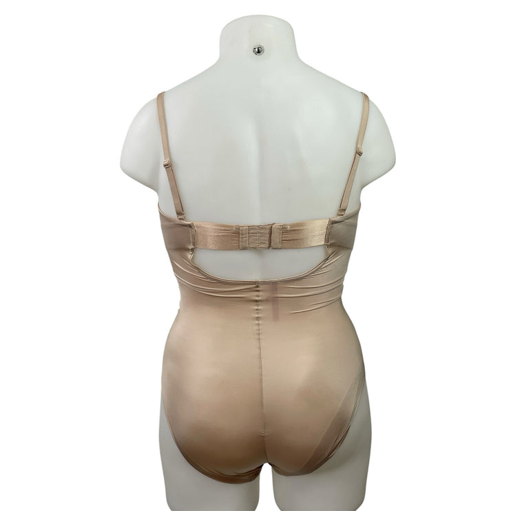SPANX Suit Your Fancy Women's Brown Sleeveless Underwire Shapewear Bodysuit XL