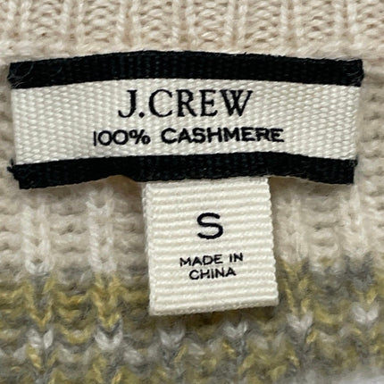 J. Crew 100% Cashmere Multicolor Ribbed Knit Striped Pullover Sweatshirt Top S
