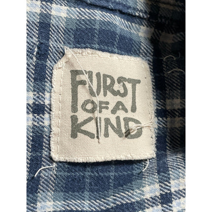 Furst of a Kind Plaid Check Embroidered Rhinestone Skull Button Down Shirt Top M