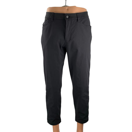Lululemon Men's Black Mid Rise Straight Leg Casual Chino Trousers Pants Size 34