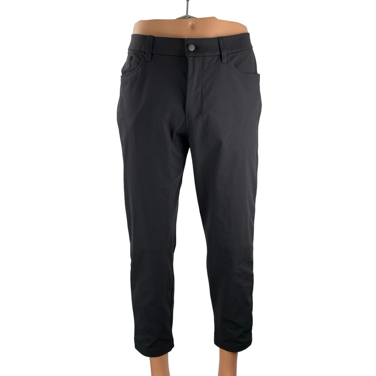 Lululemon Men's Black Mid Rise Straight Leg Casual Chino Trousers Pants Size 34