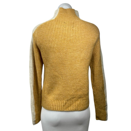 Abercrombie & Fitch Yellow Cream Long Sleeve Turtleneck Sweater Top Size XS