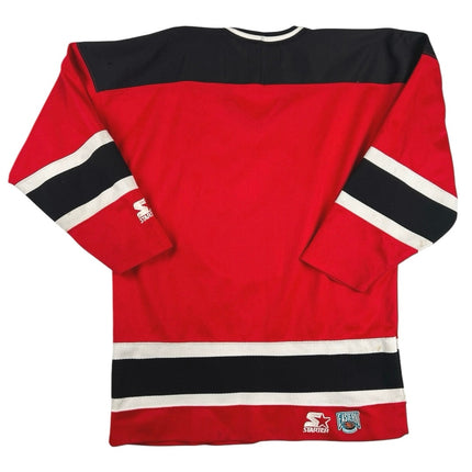 Vintage Starter Men’s Licensed NHL New Devils Jersey Red Black Long Sleeve Top M
