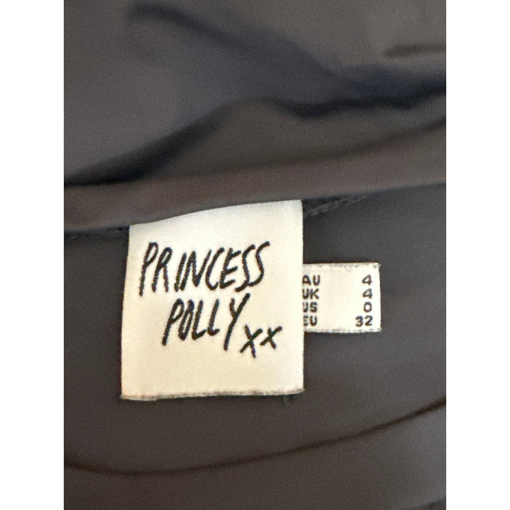 Princess Polly Women's Black Short Sleeve Slim Crew Neck T Shirt Tee Top Size 0