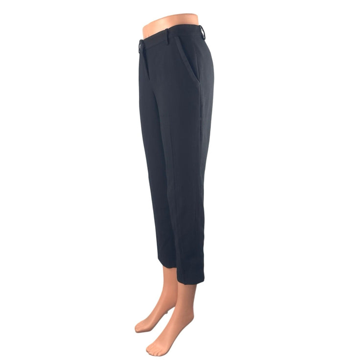Talula Women's Black Mid Rise Slim Skinny Straight Crop Trousers Pants Size 0