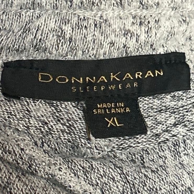 Donna Karan Women's Gray Heather High Waist Wide Leg Lounge Pajama Pants Size XL