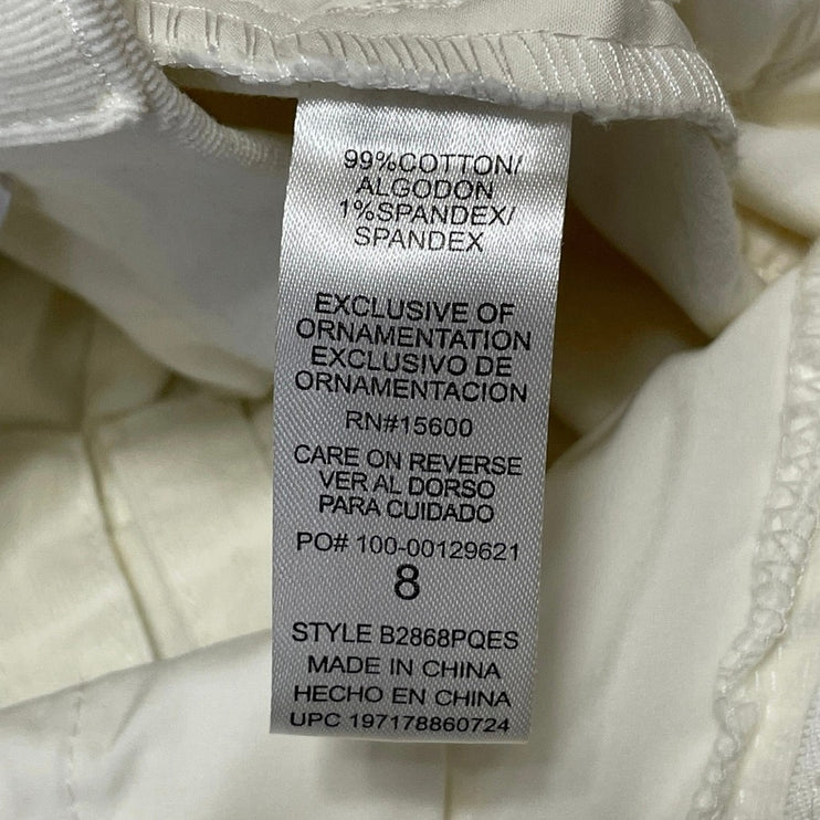 NEW Democracy Ab Solution White Skyrise Baggy Wide Leg Trousers Pants Size 8