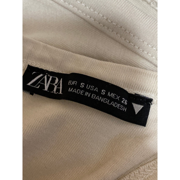 Zara Womens Cream Sleeveless Racerback Drawstring Tapered Romper Jumpsuit Size S