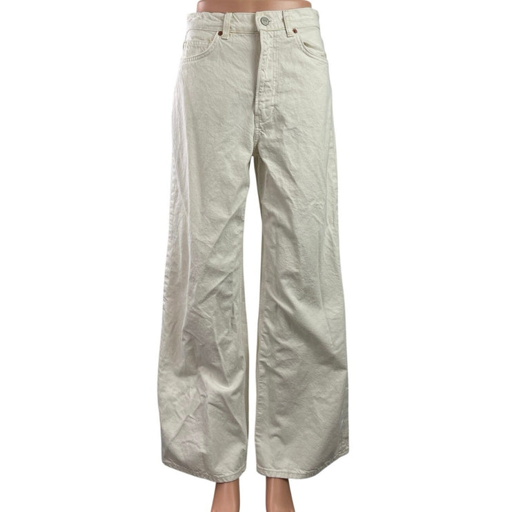 Reformation Cary White High Rise Slouchy Baggy Wide Leg Denim Jeans Size 26