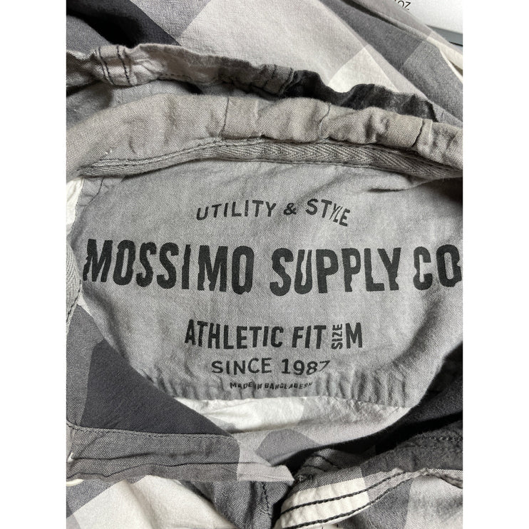 Mossimo Men's Black Long Sleeve Hooded Hoodie Button Down Pocket Shirt Top Sz M