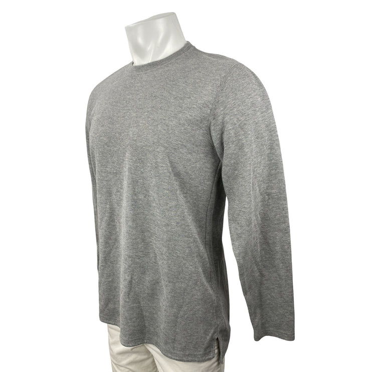 BYLT Men's Gray Long Sleeve Crew Neck Waffle Knit Thermal T Shirt Tee Top Size M