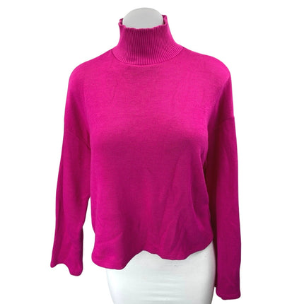 Zara Women's Pink Knit Long Sleeve Turtleneck Pullover Sweatshirt Sweater Top M