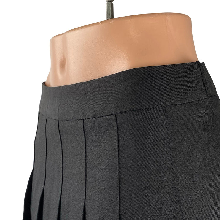 Fashion Women's Black High Waist Pleated Tennis Casual Mini A Line Skirt Size L