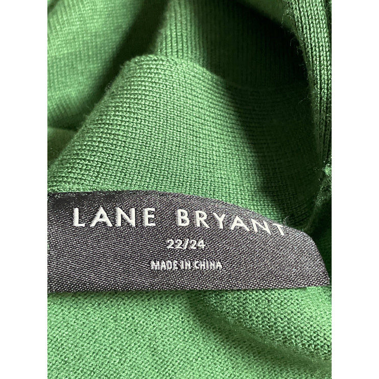 Lane Bryant Women's Green Knit Long Sleeve Open Cardigan Sweater Top Size 22/24