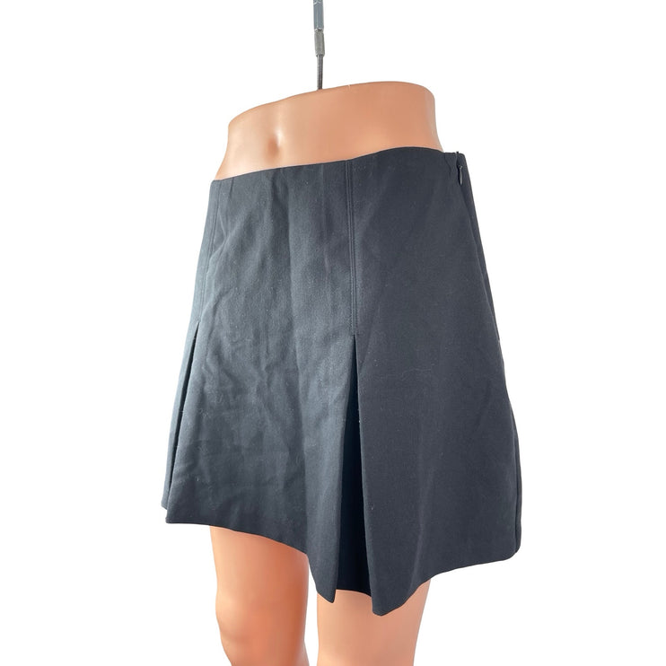 Abercrombie & Fitch Women's Black Pleated Zip Casual A Line Mini Skirt Size M