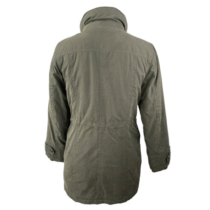 DKNY Women's Green Fleece Collar Full Zip Utility Military Parka Coat Jacket XS