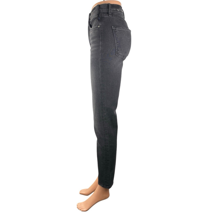 McGuire Women's Black Washed High Rise Slim Straight Leg Denim Jeans Size 25