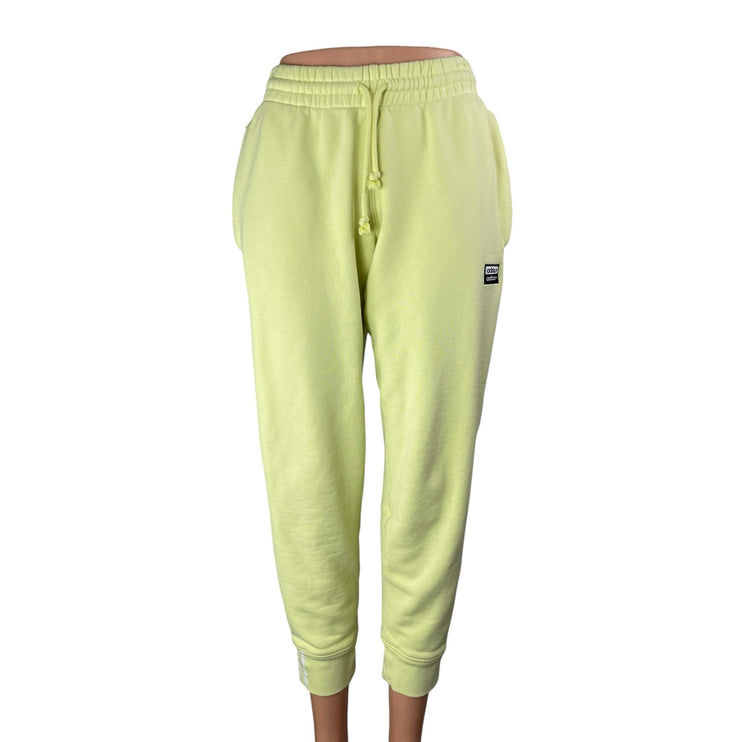 Adidas Women's Yellow Elastic High Waist Athletic Trousers Joggers Sweat Pants S