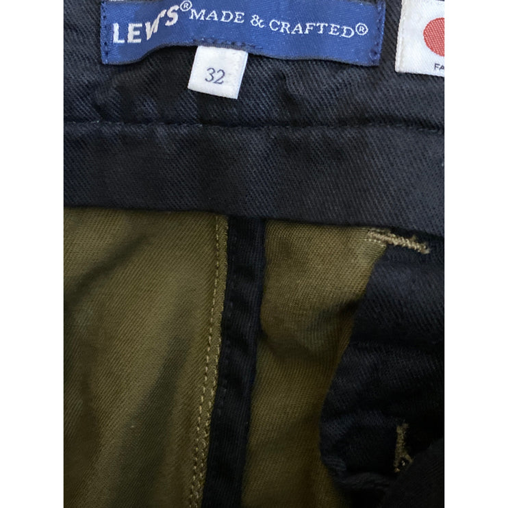 Levi's Dark Men's Green Twill High Rise Straight Chino Trousers Dress Pants 32