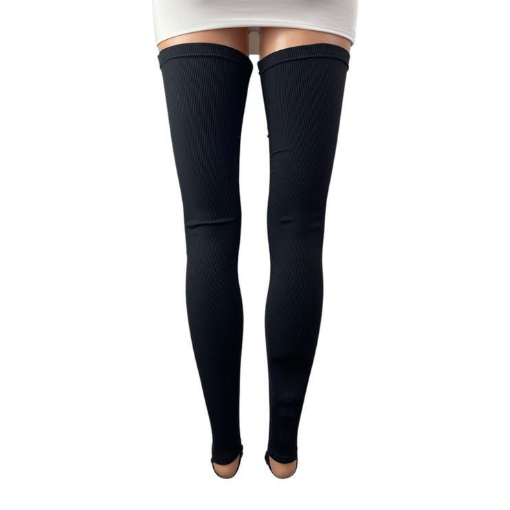 Alo Womens Black Sports Athletic Activewear Thigh High Compression Stockings S/M