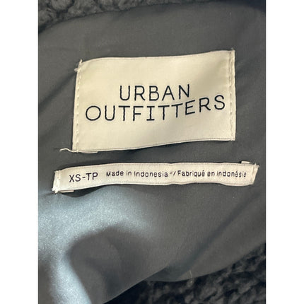 Urban Outfitters Gray Sherpa Fleece Zip Up High Neck Long Sleeve Coat Jacket XS