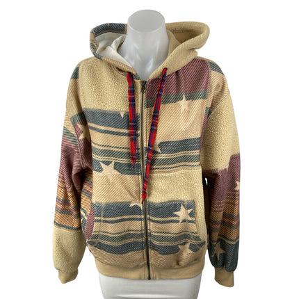 Urban Outfitters BDG Hunter Patchwork Faux Fur Athletic Hoodie Sweatshirt Top XS