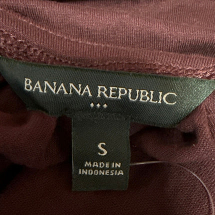 NEW Banana Republic Women's Maroon Cutout Tie Back Long Sleeve Blouse Top Size S