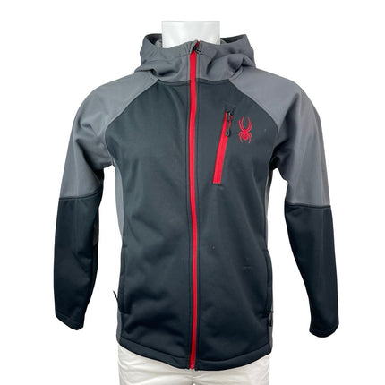 Spyder Mendoza Softshell Men's Black Colorblock Hooded Fleece Full Zip Jacket S