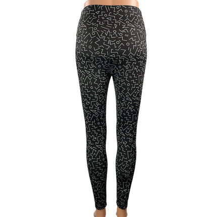 Vika Women's Black Geometric High Rise Gym Yoga Athletic Leggings Pants Size S
