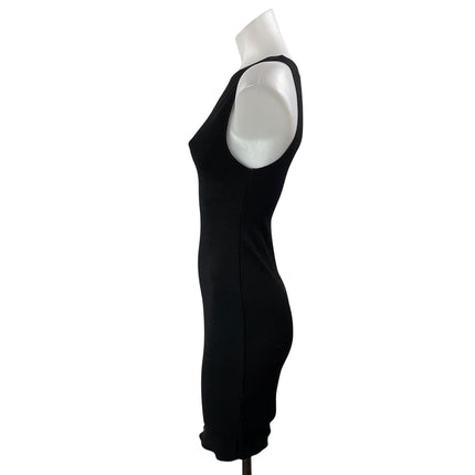 Zara Women's Black Sleeveless High Neck Knit Stretch Mini Bodycon Dress Size S