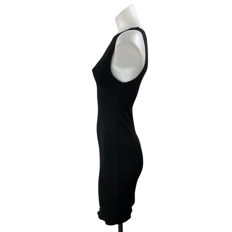 Zara Women's Black Sleeveless High Neck Knit Stretch Mini Bodycon Dress Size S