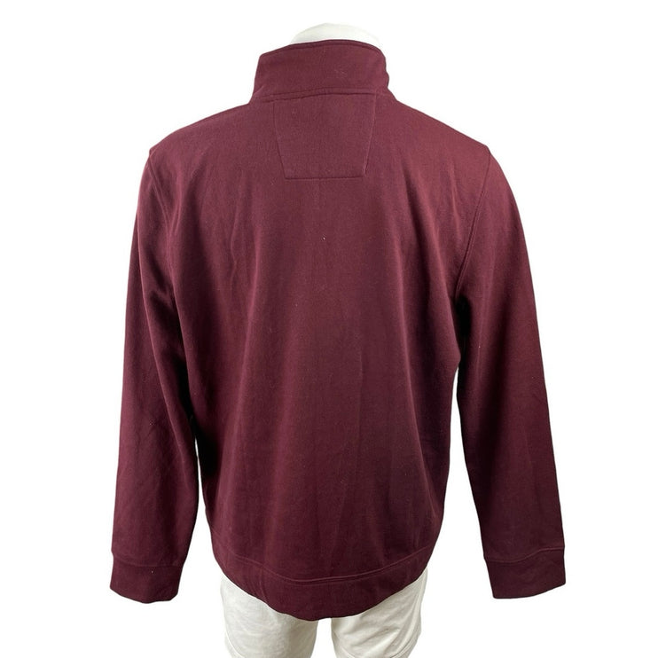 Nautica Mens Red Embroidered Logo Mock Neck Long Sleeve Sweater Sweatshirt Top L