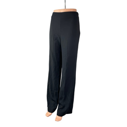 Zara Women's Black Pull On High Waisted Straight Wide Leg Trousers Pants Size XS
