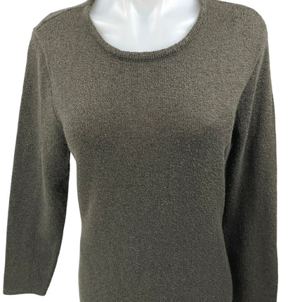 Rachel Zoe Olive Green Knit Long Sleeve Crew Neck Midi Shift Sweater Dress Sz XL