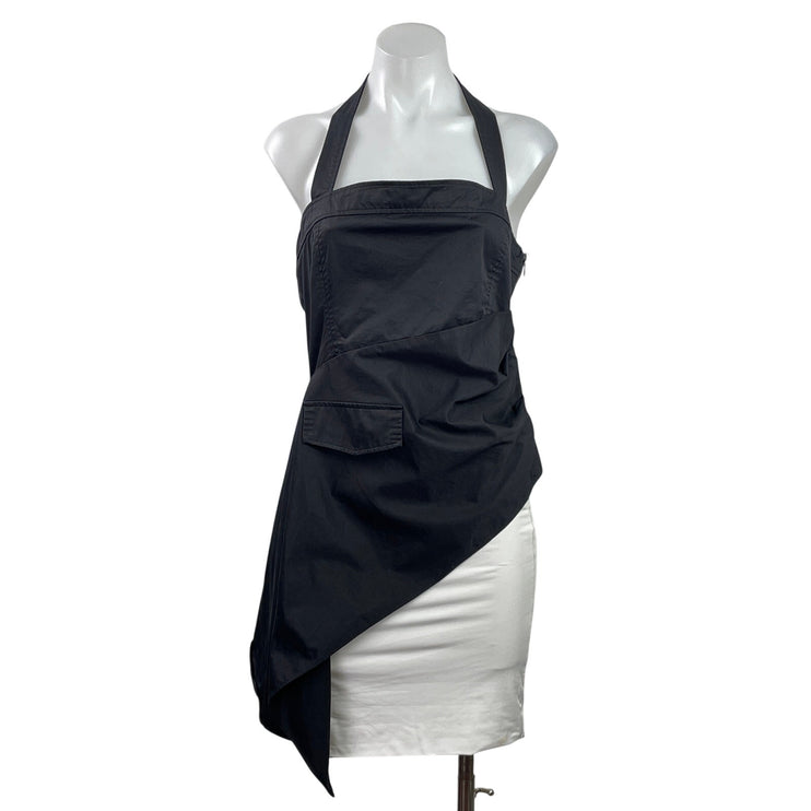 Lioness Womens Black Sleeveless Halter Neck Asymmetric Tunic Tank Top Size M