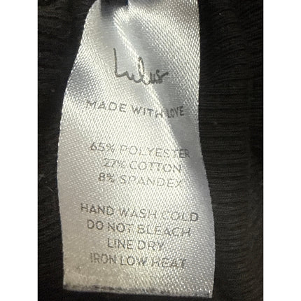 Lulus Women's Black Ribbed Ruched Sleeveless Mini Tank Sheath Bodycon Dress S