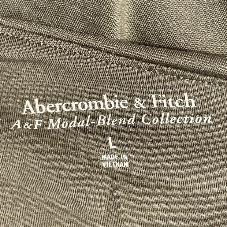 Abercrombie & Fitch Olive Green Long Sleeve Cowl Neck Pullover Blouse Top Size L