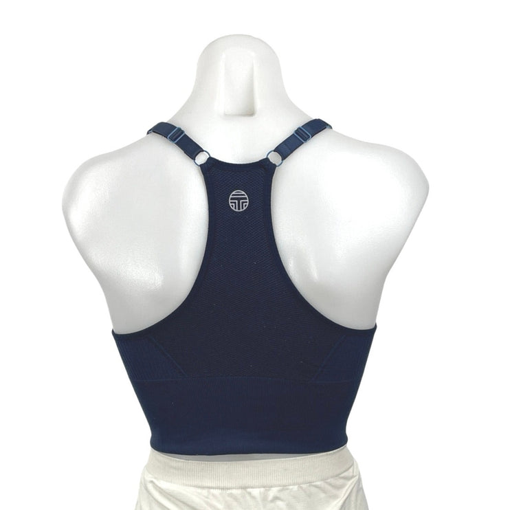 Tory Burch Sports Navy Blue Racerback Yoga Workout Athletic Crop Top Size