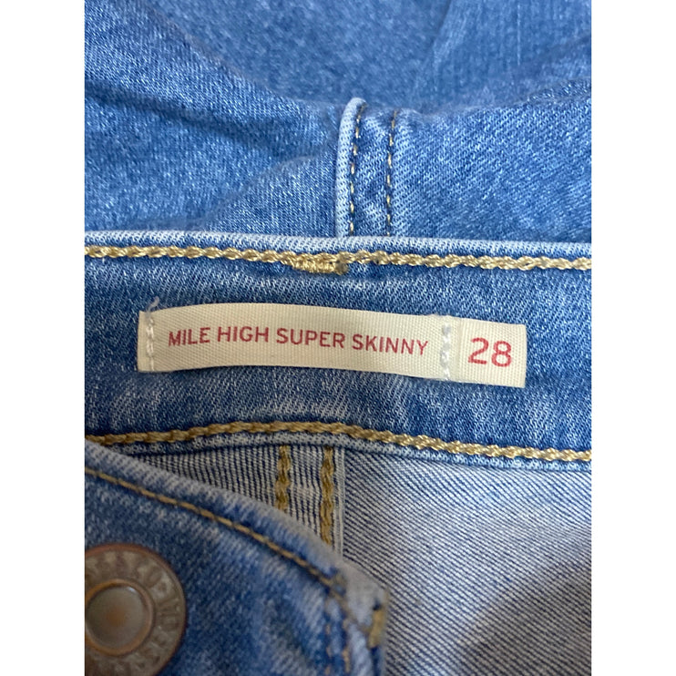Levi's Mile High Womens Blue High Waisted Super Skinny Denim Jeans Pants Size 28