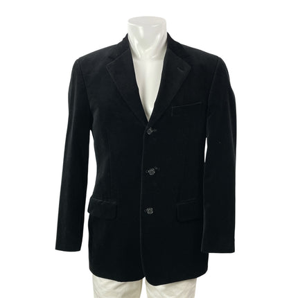 Alfani Macy's Mens Black Suede Notch Lapel Single Breasted Blazer Coat Jacket L