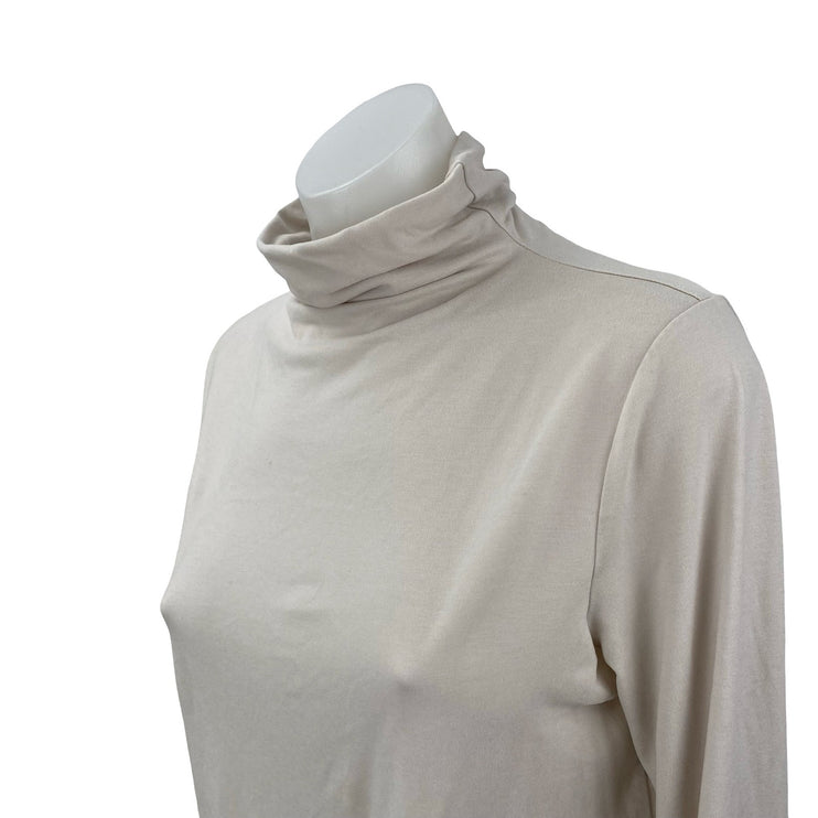 James Perse Classics Women's Beige Long Sleeve Turtleneck Sweater Top Size 2