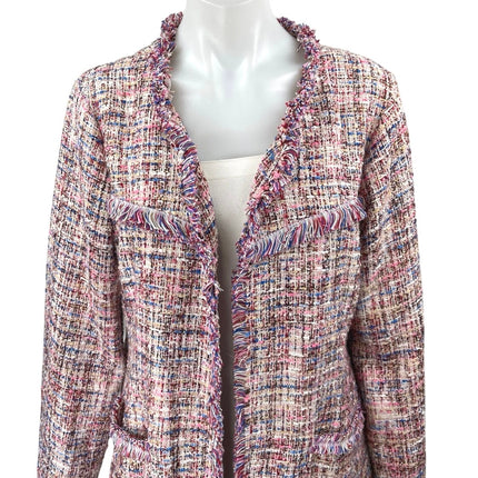 Laundry by Shelli Regal Multicolor Tweed Long Sleeve Blazer Cardigan Jacket L