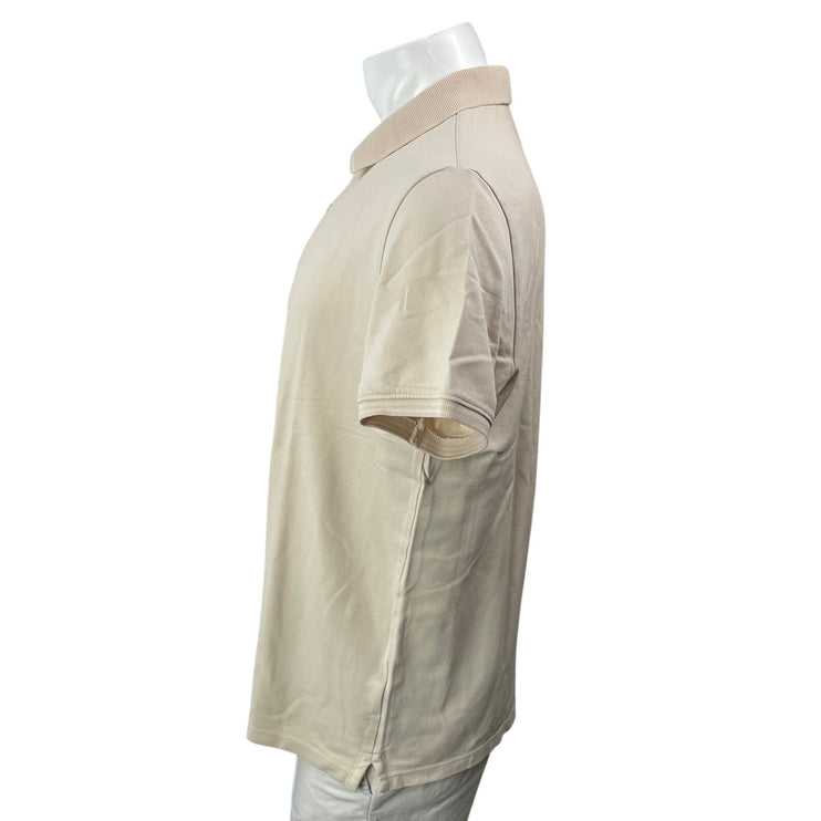 Club Monaco Men's Beige Short Sleeves Casual Button Collared Polo Shirt Top L/G