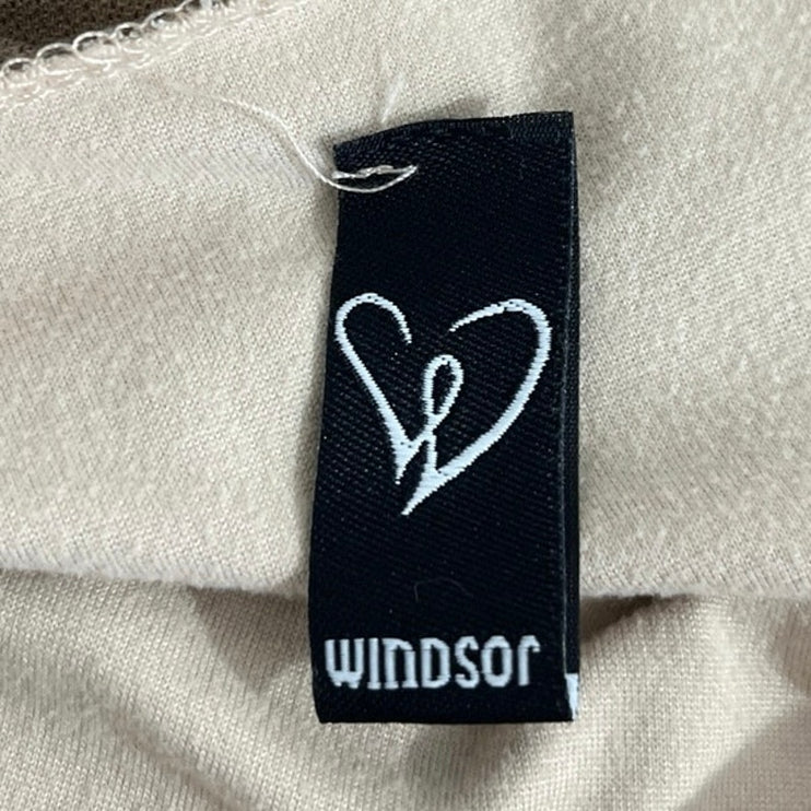 Windsor Multicolor Long Sleeve Boat Cowl Neck Pleated Drape Blouse Top Size M